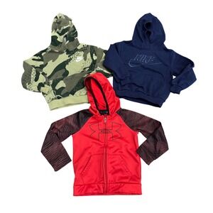 Boys Hoodie Lot Nike Under Armour Size 4 Camo Red Blue Sweatshirts